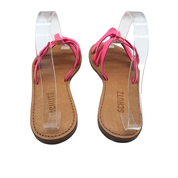 Schutz Womens Pink Lyta Patent Leather Strappy Flat Sandals Size 7B - Picture 4 of 6